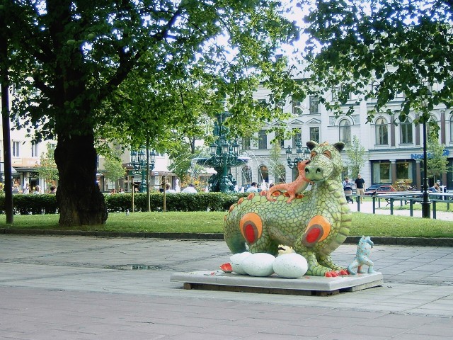 Dragon statue in Sundsvall.