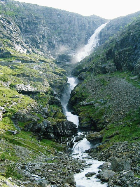 The bridge on the Trollstigen road seen from the bottom.