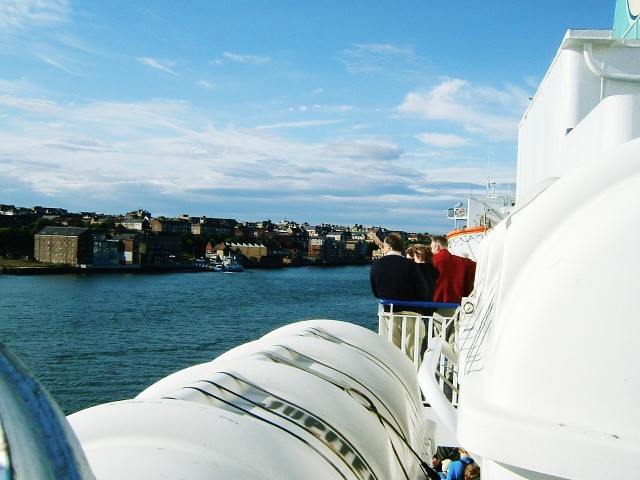 Sailing down the Tyne.