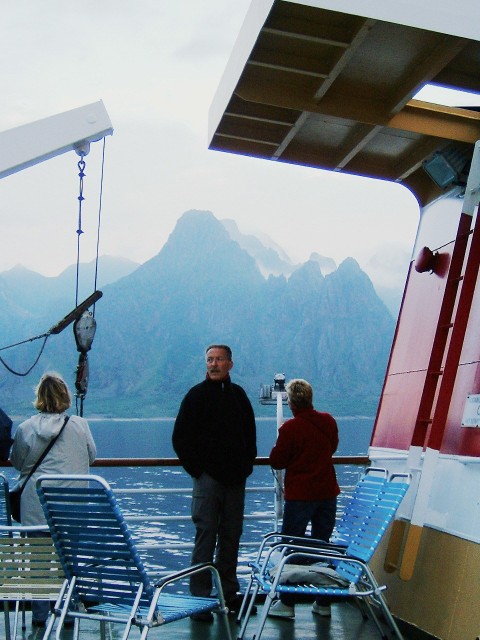 People on the deck of the ship.