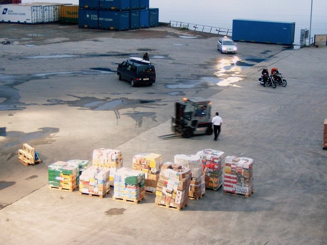 Goods unloaded from the ship in Stockmarknes.