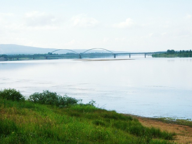 The Muonionjoki river again. The bridge is where I will cross from Finland into Sweden.