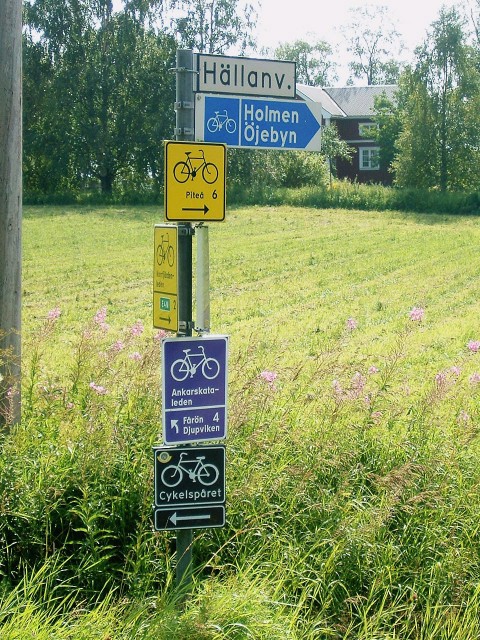 Cycle routes near Pite.