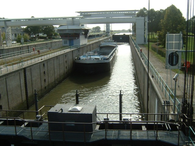 Canal locks at Vreeswijk near Utrecht.