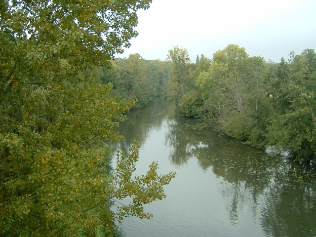The river Loir, a tributary to the much larger Loire, seen here from the N10 at Bonneval.