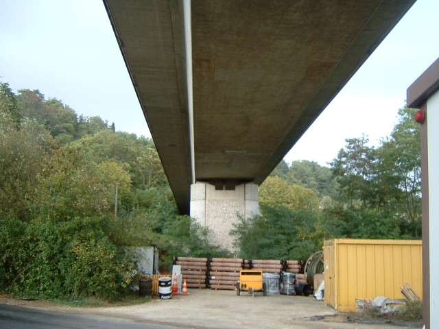 Sheltering from the rain under the TGV line at Vouvray. At this point, the line has just crossed the...