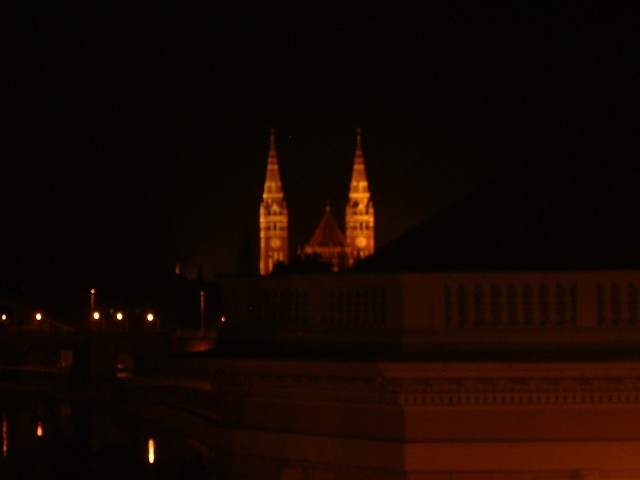 The Votive Church by night, seen from the hotel.
