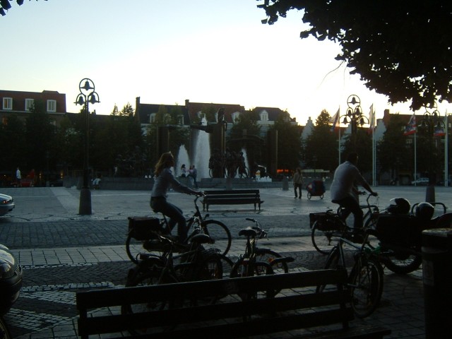 Another view of the square next to the bus station.