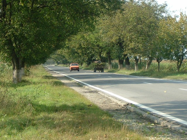 Another horse-drawn cart and another Dacia overtaking it. Romanians will overtake pretty much anywhe...