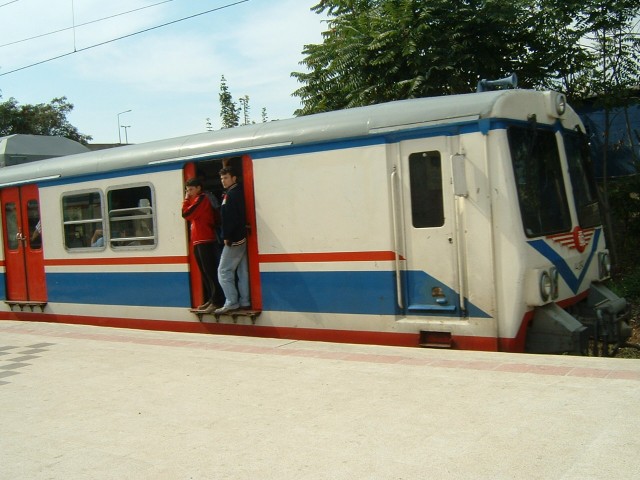 There doesn't seem to be anything keeping the train doors shut though. This train is on its way out ...
