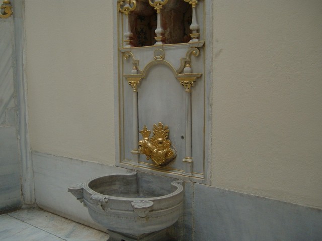 A 16th century gold mixer tap.