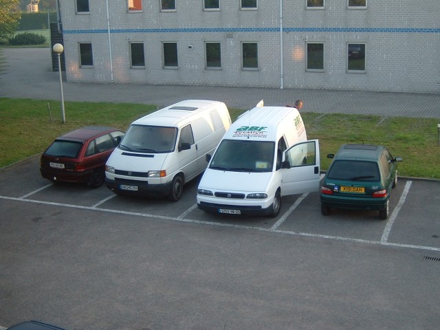 Four of the twelve nationalitlies represented by the vechicles parked outside my motel. Okay, not ve...