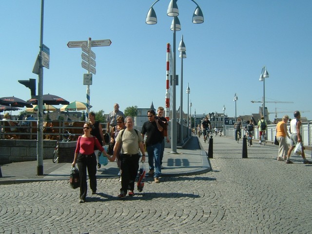 Lots of bikes, too. Here we also see the good old Dutch red cycle route signs. I think it was the ch...
