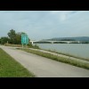 The Danube now has a cycleway along each bank. Signs like this one in Kleinpchlarn show where the r...