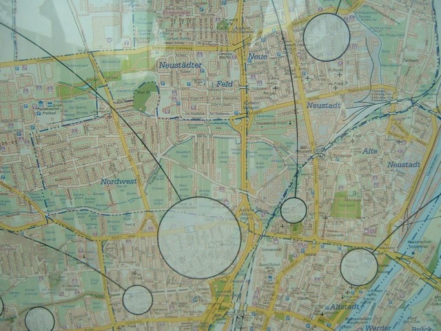 I'm using the old photographing maps technique of navigation again. This one was in a estate agent's...