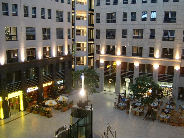 My hotel was in a kind of shopping centre. This is the view from outside the lift.