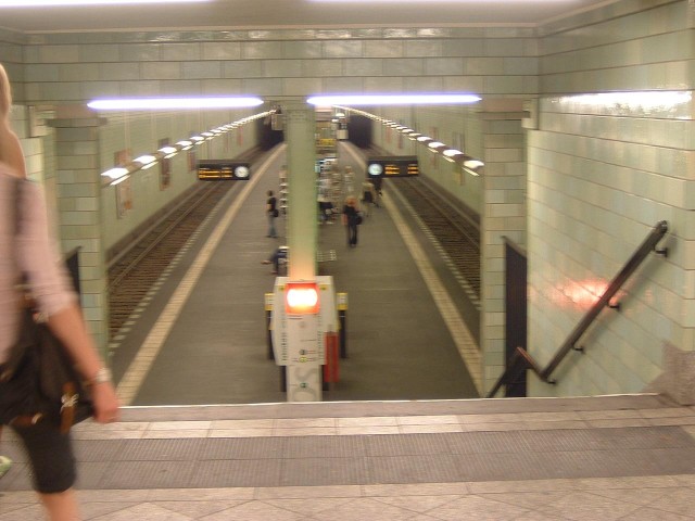 The underground station at Samariterstrae. The tube train was a bit strange in that there were no p...