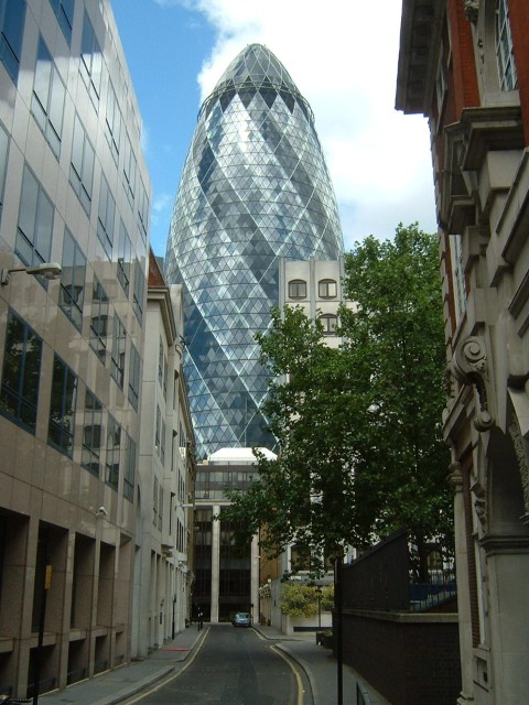 Sir Norman Foster's Gherkin, the Swiss Re tower, which I passed on my way through London's financial...
