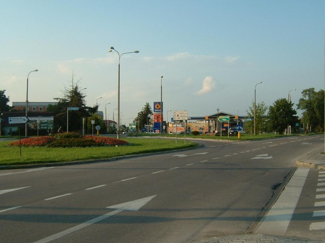 The road out of Suwalki, and a petrol station which was to provide tonight's dinner.