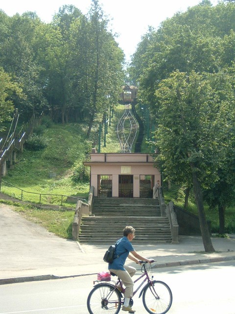 One of Kaunas' funicular railways. And a bike.