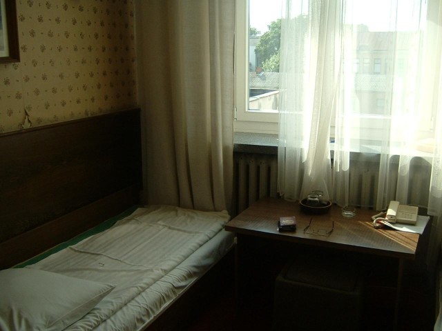 My room in Kaunas. This was the cheapest hotel I had on the trip. The great thing was that it doesn'...
