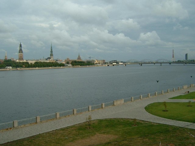 A view down the Daugava from the bridge.