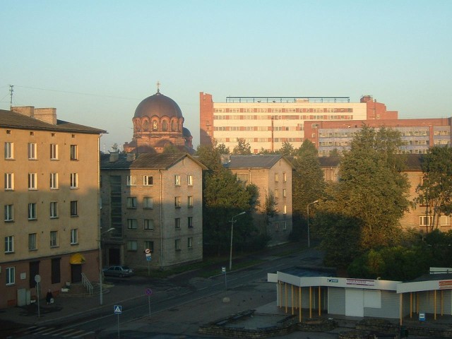 Narva in the early morning sunlight.