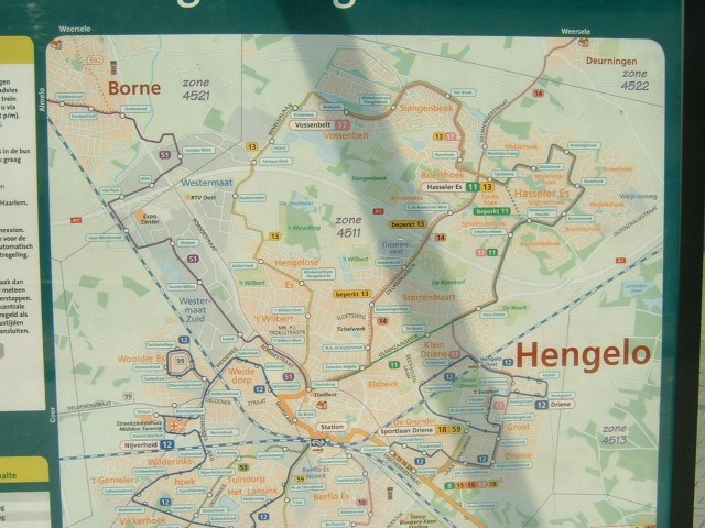 Eventually, I found this map at a bus stop and took a photograph of it so that I could navigate from...