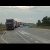 It didn't take long to reach the Narva, thanks to the wind. This is the queue of lorries waiting to ...