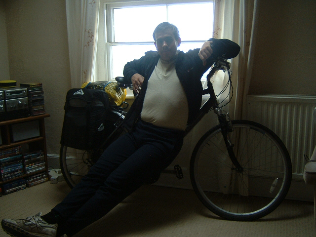 Ready to leave my flat again. Look, I've still got the same bike that I had last year. That's quite ...