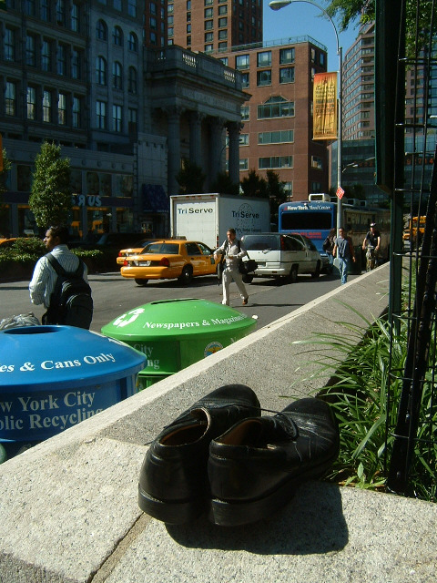 'These vagabond shoes... are longing to stay...' so I'll leave them here. Well, in the bin.