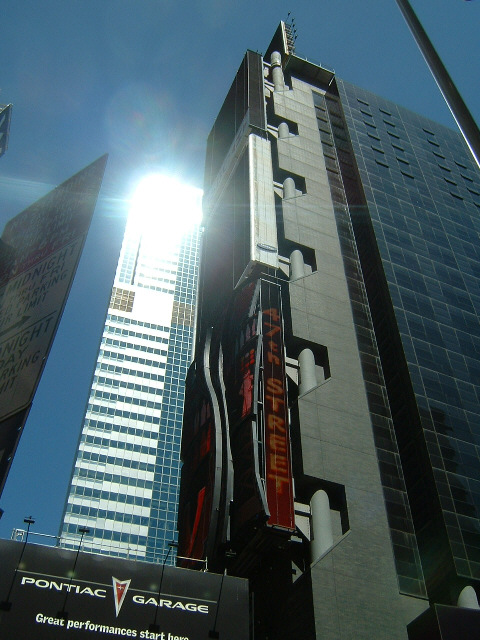 Here are the big display boards at one end of Times Square.