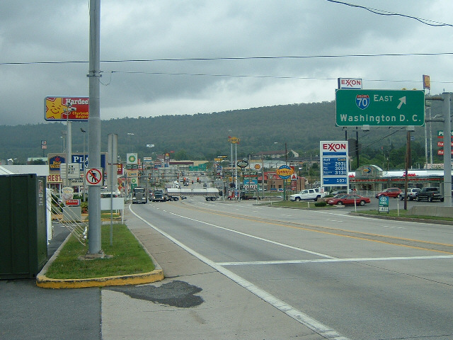 The descent down that hill in the background was another fun one. This is Breezewood. It's not a lar...