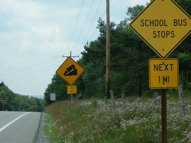 I've seen enough on-line photo journals now to recognise that this is how American road signs indica...