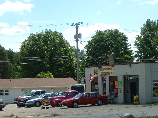 Lewisburg. That pink car looks like a bit of a classic. Apart from the unusual animals, one of the w...