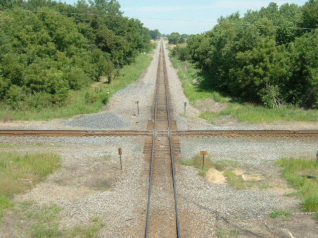 A rather abrupt railway crossing.