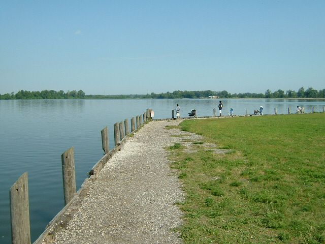 Creve Coeur Lake in St. Louis. Apparently there are various native legends relating to it.
