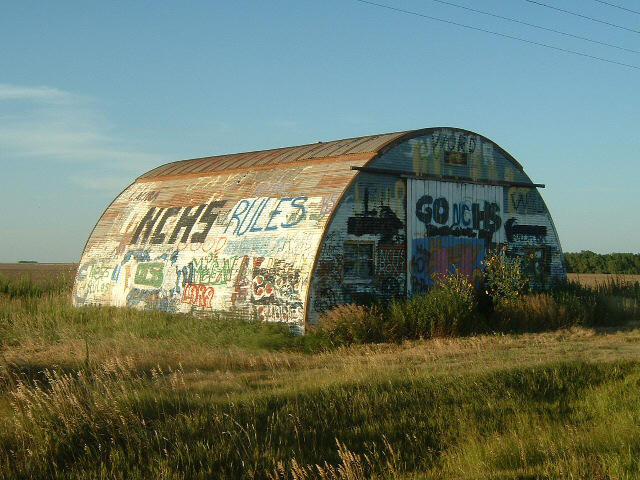 It's the graffiti barn! I agree with others who have passed this way that this barn does seem to hav...