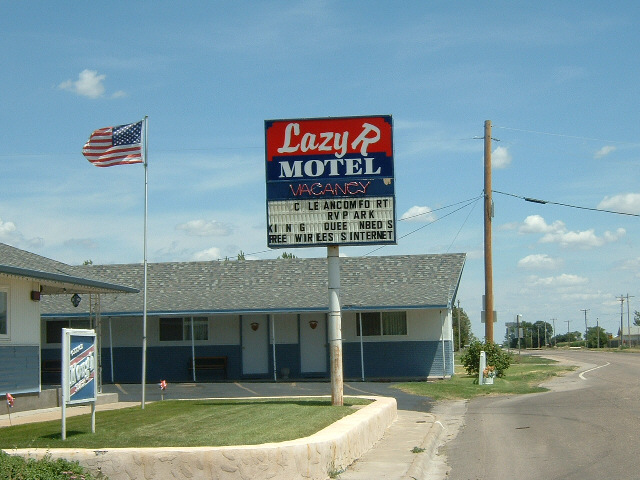 A lot of motels have the letters on their signs spaced oddly like this. I don't know if it's part of...