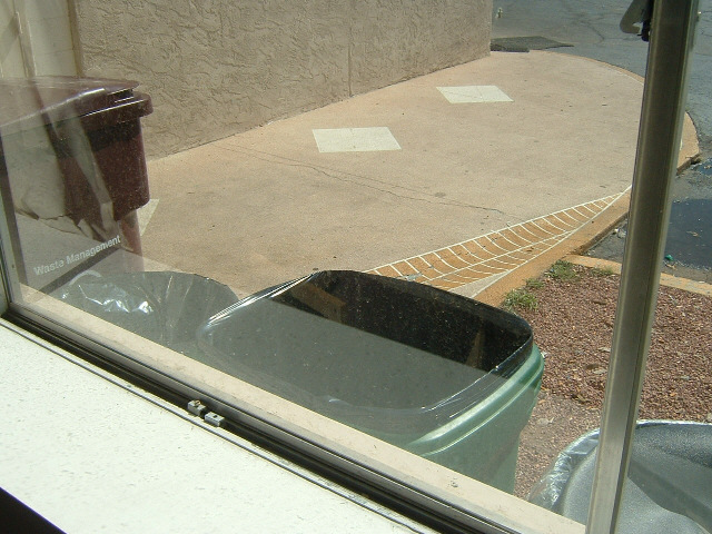 This was the view out of my window, except that the bins were full when I arrived.