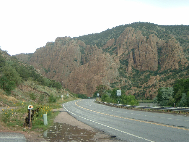 This is Cotopaxi, where I rejoin highway 50, the railway and the Arkansas River, which have come up ...