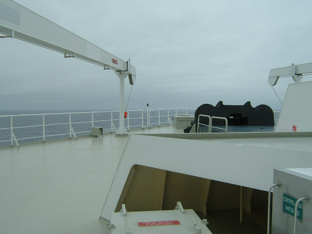 Apparently, there's a storm up ahead. We're deviating a bit to the North to avoid the worst of it bu...