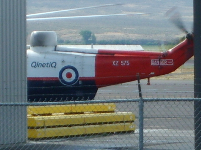When I opened the door of my motel room this morning, this helicopter was flying straight towards me...