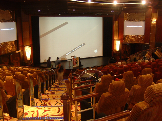 Here's one of the theatres, where Giancarlo Impiglia is about to give a talk about the invention of ...