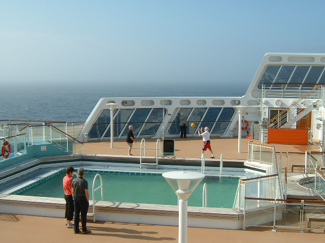 The ship handled that storm very well. The winds were force 8 to 9 and there was more movement at th...