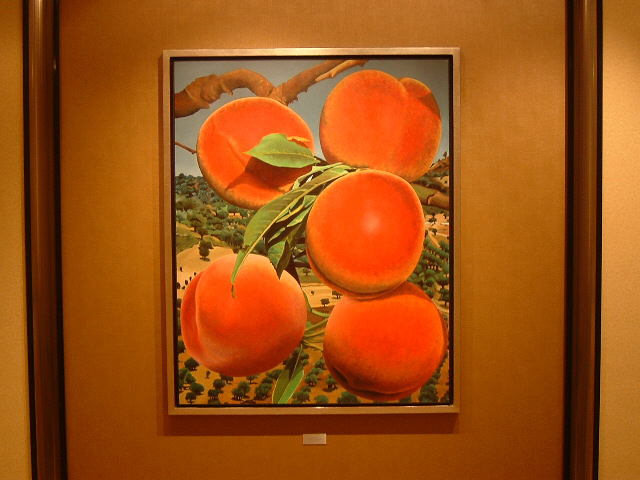 I like these paintings of fruit. They're painted directly onto aluminium. There's one of cherries so...