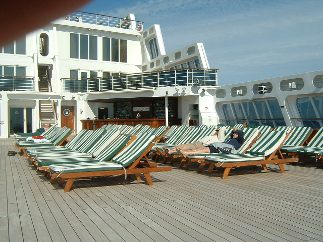 I spent a while lying in the sun here listening to the music being piped around the pool area. It wa...