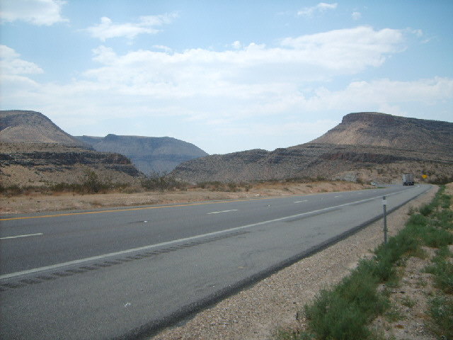 This is where the highway dives into the Virgin River Gorge for the final descent of the Rocky Mount...