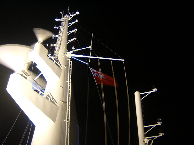 The red ensign has just been lifted. It will soon be joined by a few other flags that make quite a r...