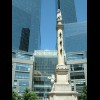 A statue of Columbus in the middle of Columbus Circle, about the closest thing you'll get to a round...